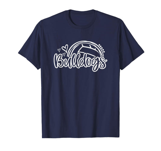 Volleyball Bulldogs School Sports Fan Team Spirit T-Shirt