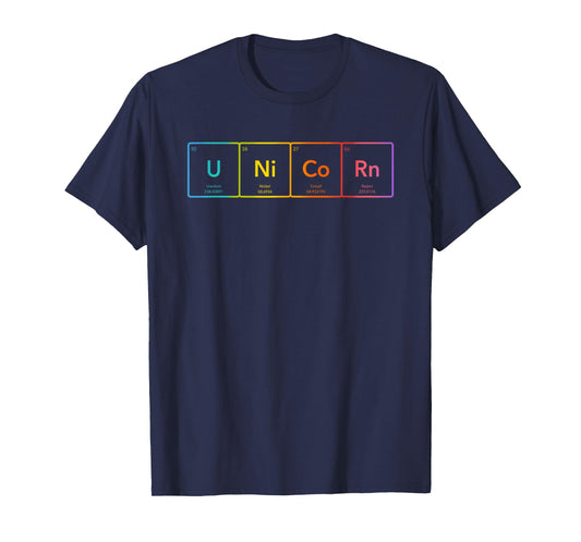 Periodic Table of Elements Rainbow Unicorn T-Shirt T-Shirt