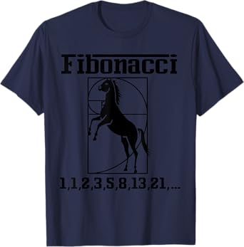 Funny Nerdy Fibonacci Racing Car Horse Math Teacher Gift Men Women Girls Kids T-Shirt