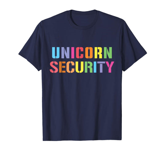 Halloween Dad Mom Daughter Adult Costume, Unicorn Security T-Shirt