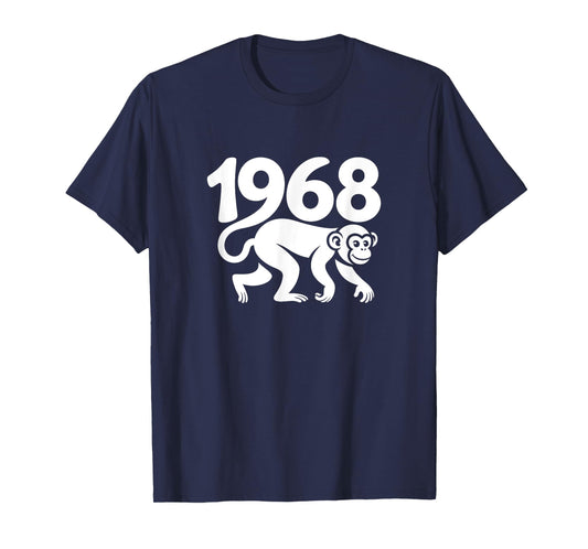 1968 Monkey - Chinese Zodiac Year Personalized Word Art T-Shirt