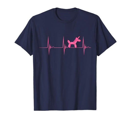 Amazing Balloon Benders Twisting Animals Balloon Artist Heartbeat EKG Pulse Unicorn Animal T-Shirt - Women's, Black, Small, Short Sleeve