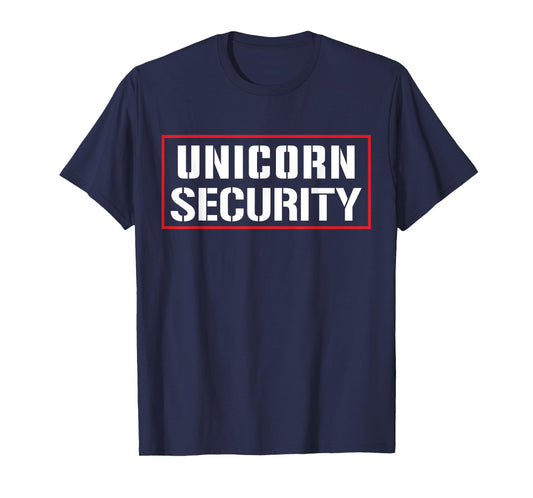 Halloween Dad Mom Daughter Adult Costume, Unicorn Security T-Shirt