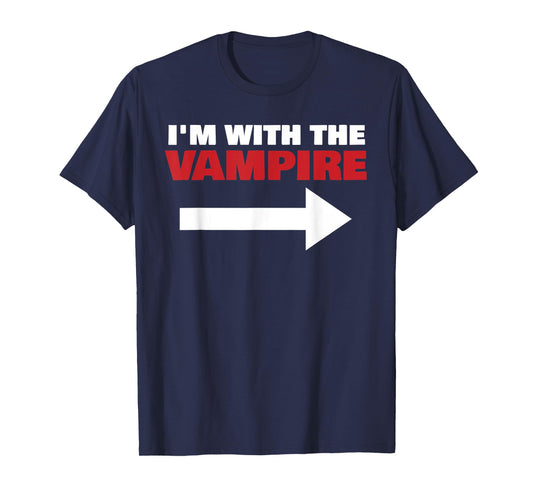 I'm With The Vampire Fun Matching Halloween Couple Costume T-Shirt