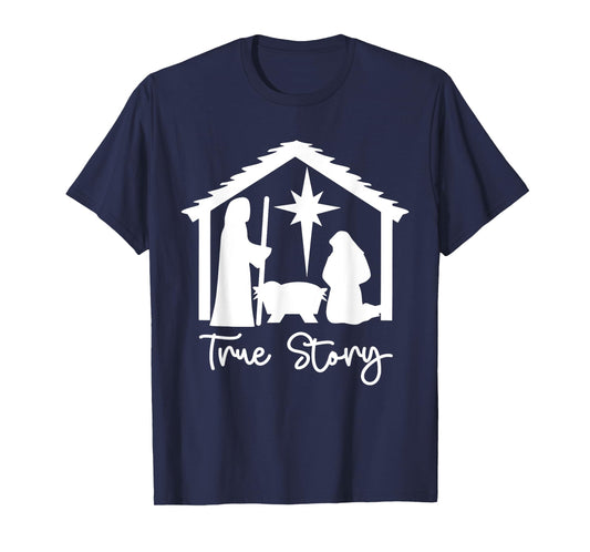 Christian Religious Christmas Nativity Scene True Story T-Shirt