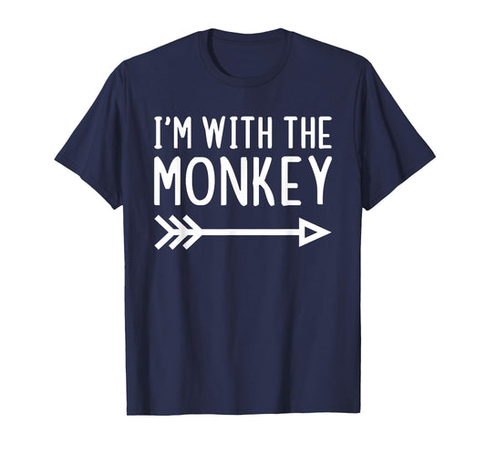 I'm With The Monkey Funny Matching Halloween Couple Costume T-Shirt