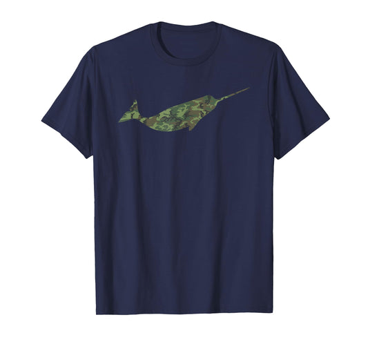 Military Narwhal Camo Print US Narwhale Veteran Men Gift T-Shirt