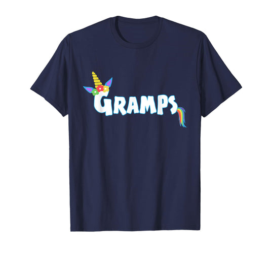 Unicorn Birthday Girl Gramps Grandpa Fathers T-Shirt