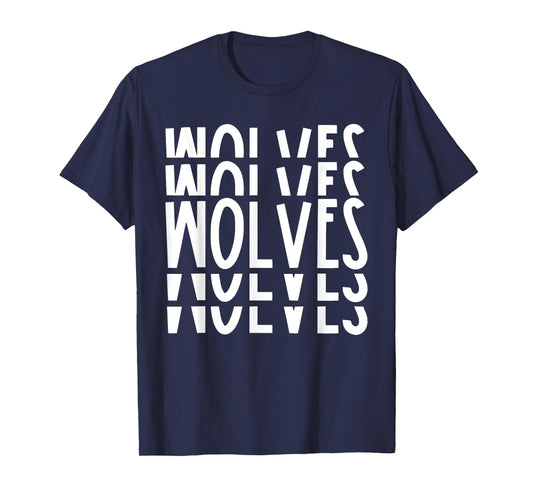 Wolves School Sports Team Mascot Town Go College Athlete T-Shirt