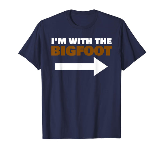 I'm With The Bigfoot Fun Matching Halloween Couple Costume T-Shirt