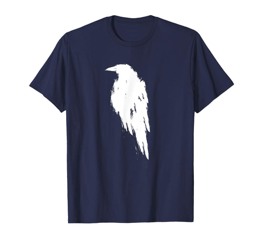 Retro Vintage White Raven Crow T-Shirt