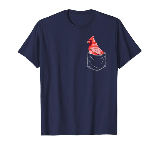 Cardinal Bird Red Cardinal Pocket T-Shirt