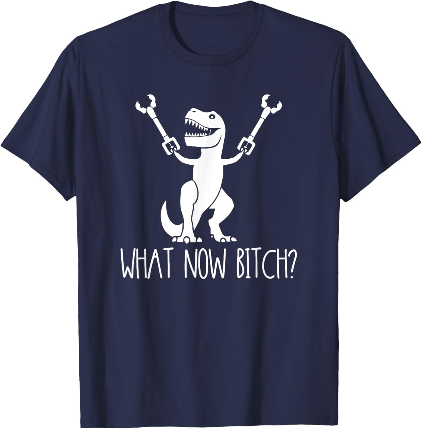 What Now Bitch Funny T Rex Dinosaur T-Shirt