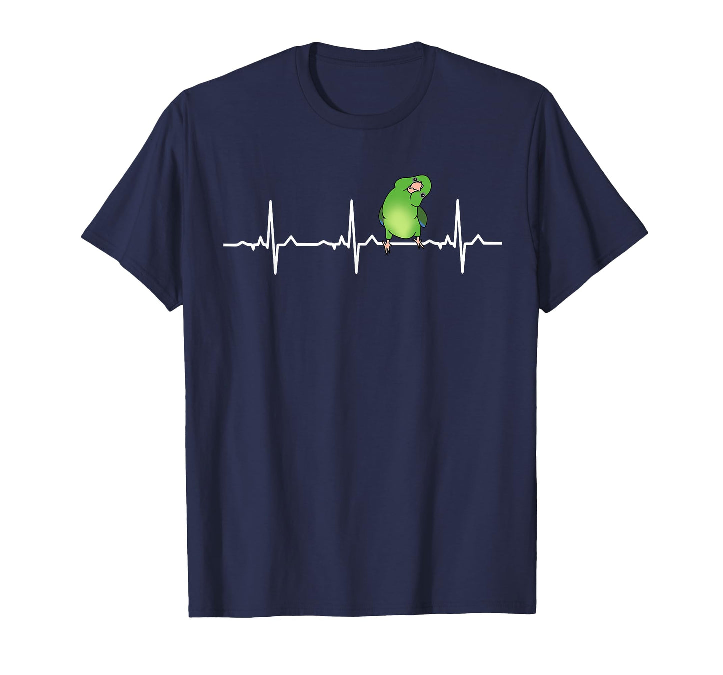 Parrot EKG Green Parrotlet Heartbeat Bird Pulse Line Birb T-Shirt