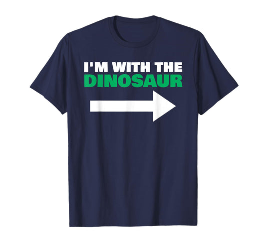 I'm With The Dinosaur Fun Matching Halloween Couple Costume T-Shirt