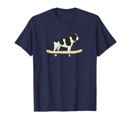 Funny Skateboarding French Bulldog Puppy Gift T-Shirt