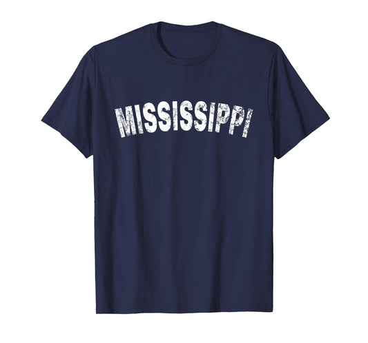 Vintage Mississippi White Text Apparel T-Shirt