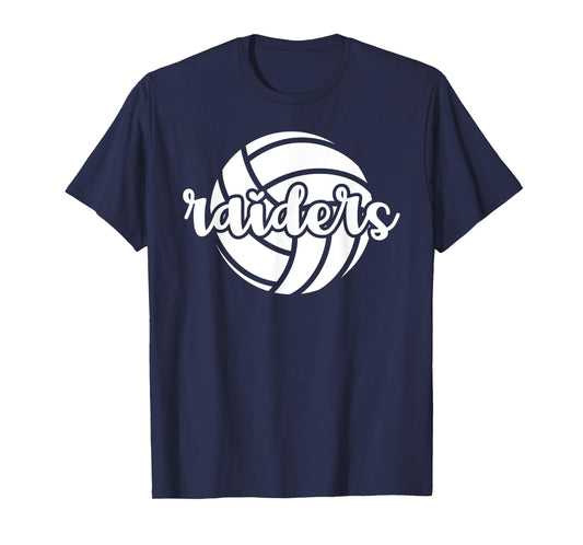 Raiders Volleyball Team Mascot School Spirit Game Night T-Shirt