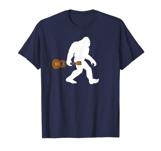 Bigfoot holding Ukelele funny Bigfoot carrying ukelele T-Shirt