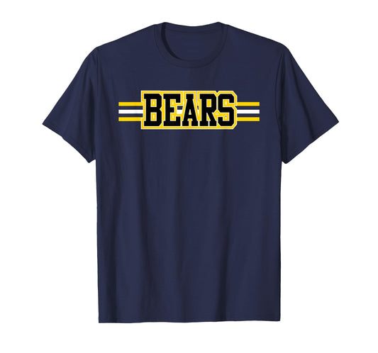 Bears School Spirit Mascot Bear Pride Yellow Bears Teacher T-Shirt