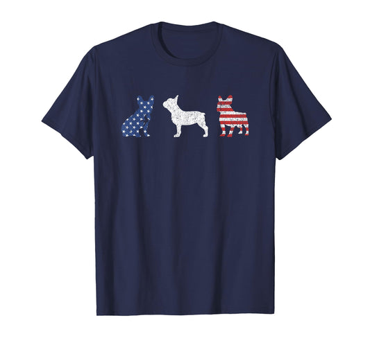 French Bulldog 4th of July Dog Patriotic USA Flag Man Woman T-Shirt