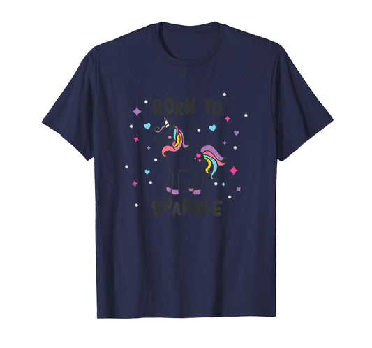 Born To Sparkle Unicorn Cute Girl's t-Shirt T-Shirt