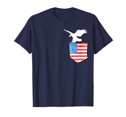 4th July USA Pocket Eagle Birds T-Shirts Gifts T-Shirt