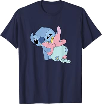 Disney Lilo & Stitch Babies Stitch & Scrump Playing Cute T-Shirt