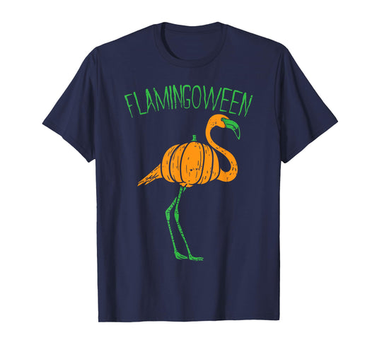 Flamingoween Flamingo Pumpkin Halloween Costume Bird Lover T-Shirt