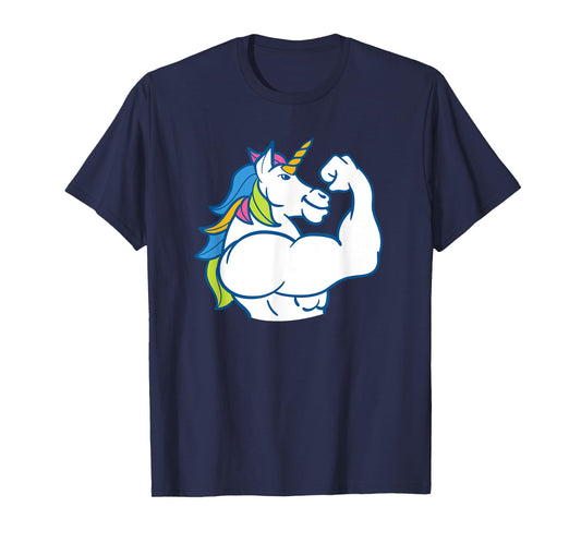Muscular Unicorn - Funny Magical Fitness Bodybuilder Dad T-Shirt