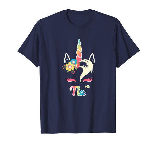 Rainbow Unicorn Tia Shirt Custom Name Gift for girls