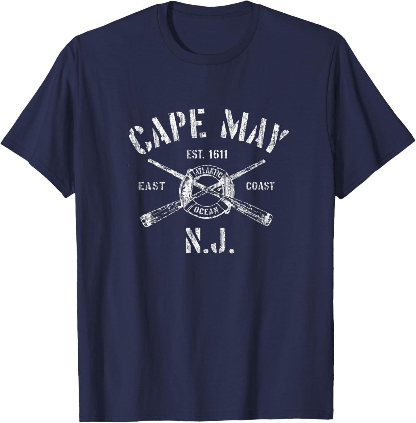 Cape May New Jersey NJ T-Shirt Vintage Nautical Boating Tee T-Shirt