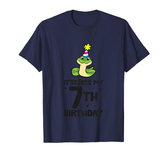 Snake Birthday It's My 7th Birthday Snake T-Shirt