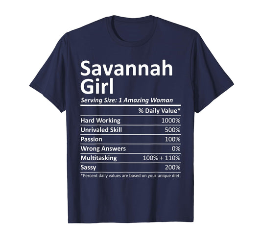 SAVANNAH GIRL GA GEORGIA Funny City Home Roots USA Gift T-Shirt