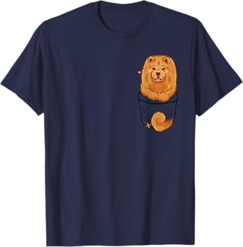 Pocket Cute Chow Chow Puppy Dog - T-Shirt T-Shirt
