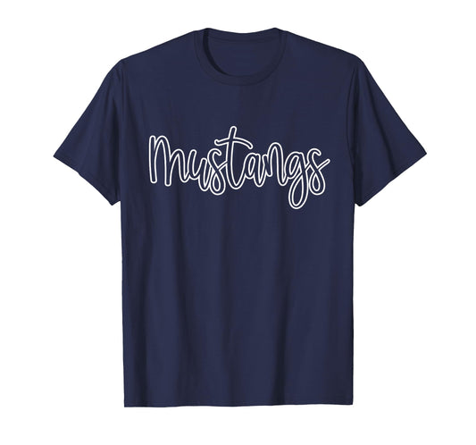 Mustangs Mascot School Sports Fan Team Spirit T-Shirt