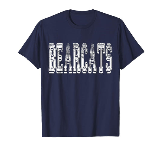 Bearcats Mascot Distressed Vintage School Sports Name Fans T-Shirt