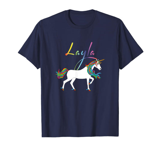 Layla Personalized First Name Unicorn T-Shirt