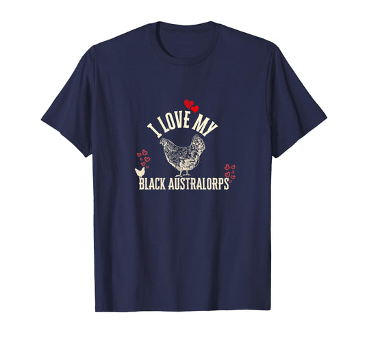 Black Australorp Vintage Chicken Lover T-Shirt