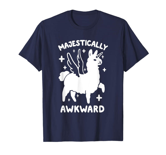 Majestically Awkward Llamacorn Funny Cute Llama T-Shirt