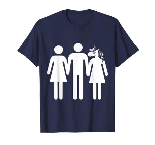 Unicorn Threesome Funny Shirt T-Shirt