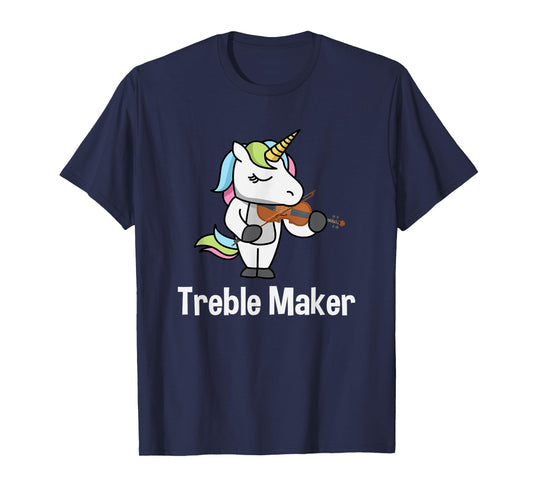 Violinist Shirt for Girls - Treble Maker Unicorn Violin Gift T-Shirt