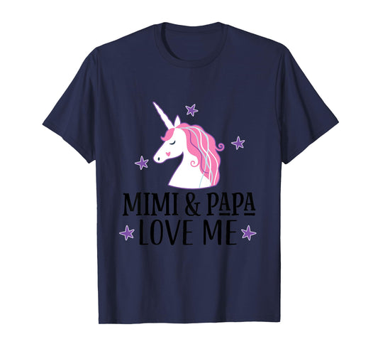 Mimi and Papa Love Me Granddaughter Unicorn T-Shirt
