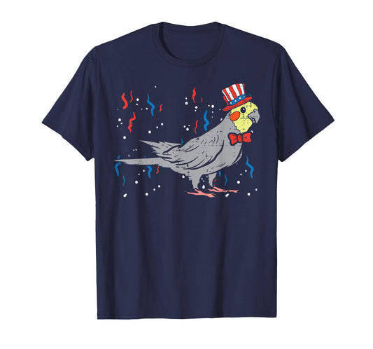 Cockatiel Bird American Flag USA 4th Of July Fourth Animal T-Shirt