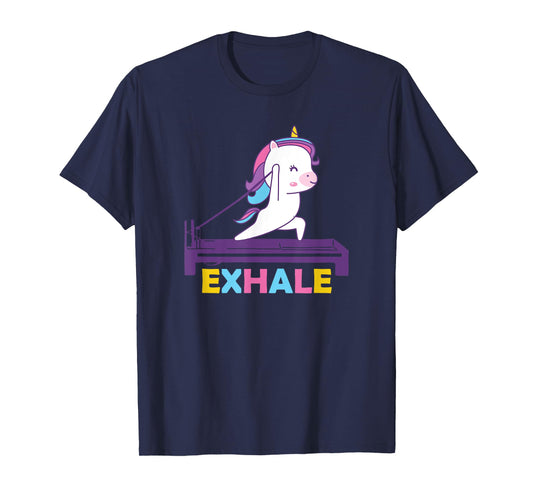 Pilates Training Workout - Sport Club Exhale Unicorn T-Shirt