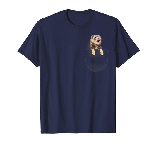 funny pet ferret tshirt. Funny ferret in pocket T-Shirt