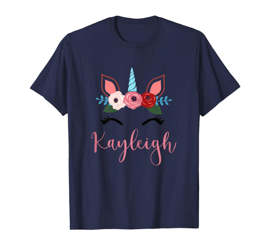 Cute Kayleigh Magical Floral Unicorn For Girls T-Shirt