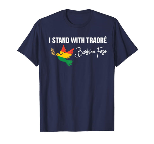 I Stand With Burkina Faso-Ibrahim Traoré Retro Bird T-Shirt