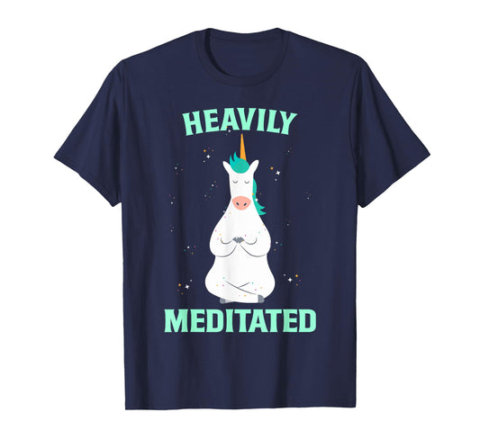 Unicorn Heavily Meditated Funny Yoga Meditation T-Shirt