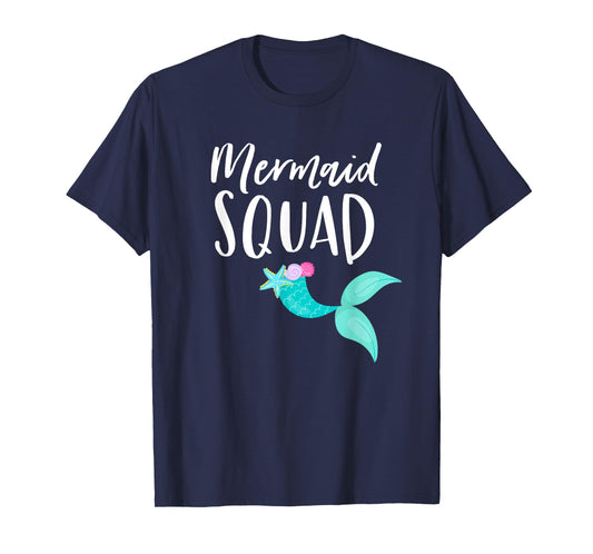 Mermaid Squad Birthday Squad for Party Mom Mama Girl T-Shirt